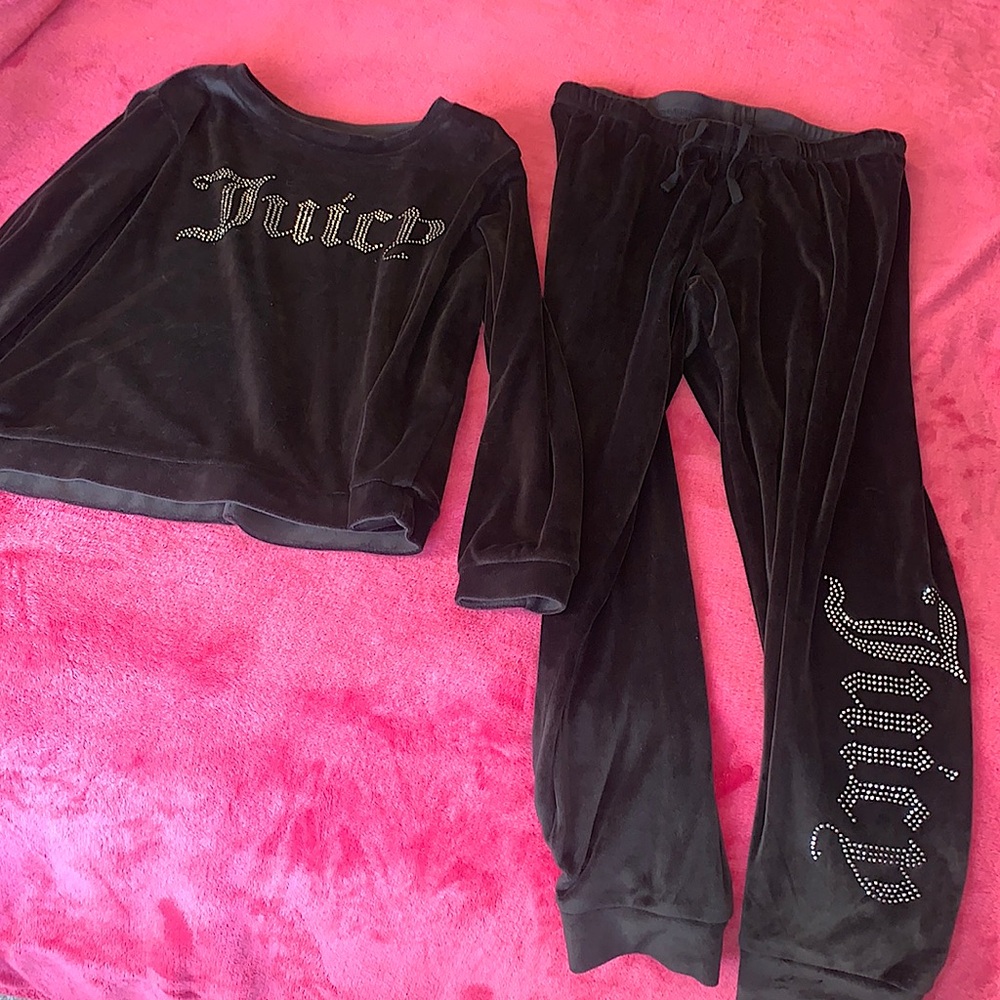 Juicy Couture Pj Lounge Set Black Velour🖤